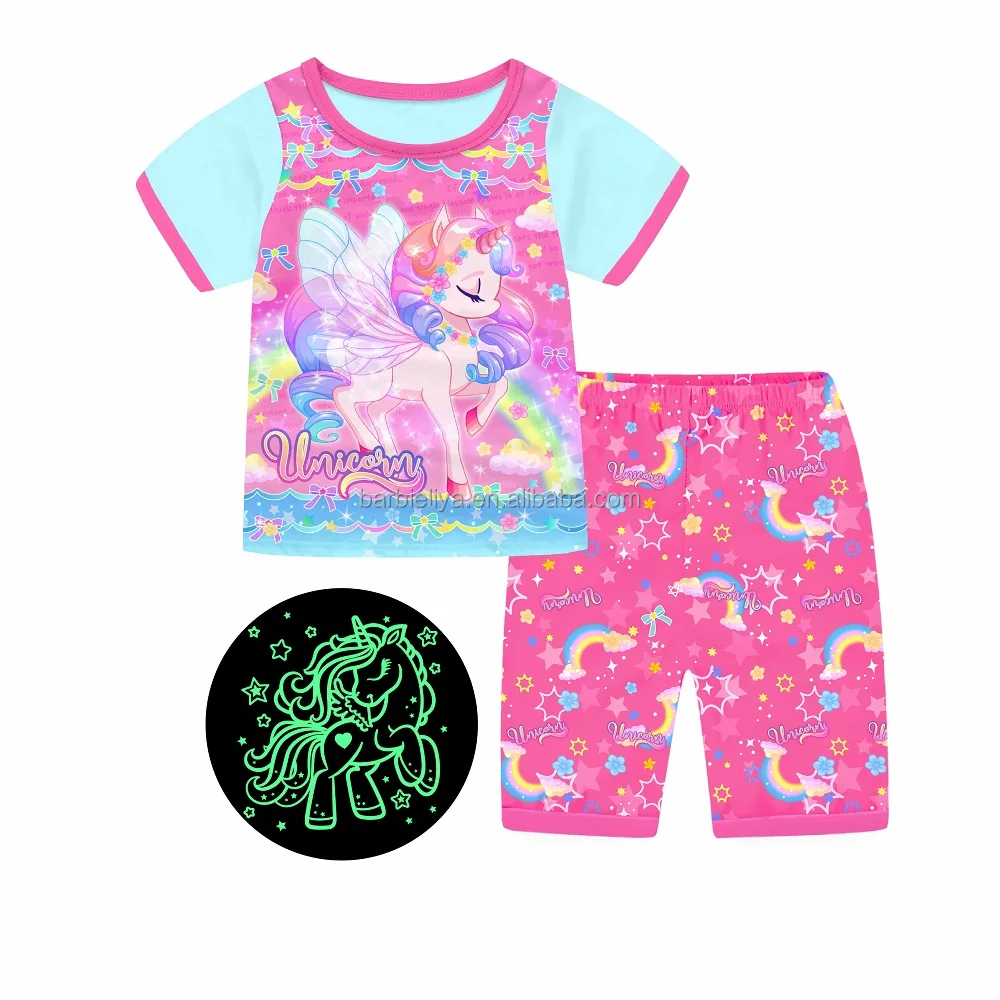 Boy Glow in the dark children pajamas kids car dinosaur cartoon pattern