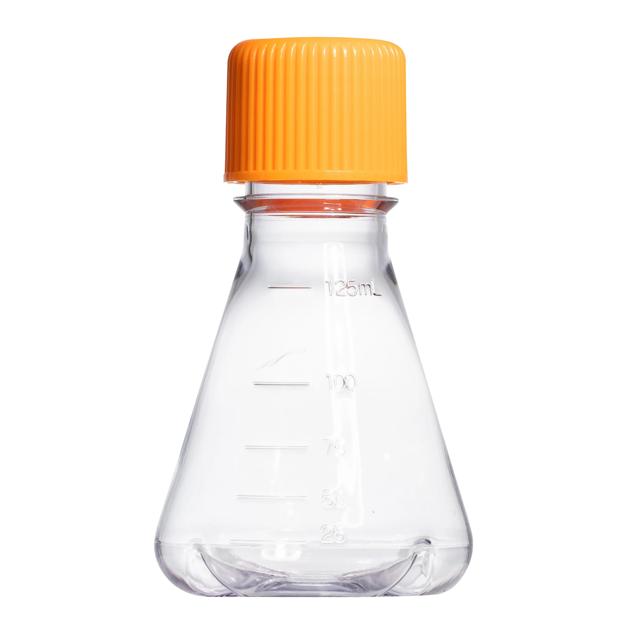 Lab Erlenmeyer Flask Conical shake Flask Cell Culture Shake Bottle Baffled Erlenmeyer Flask PC material 125ml