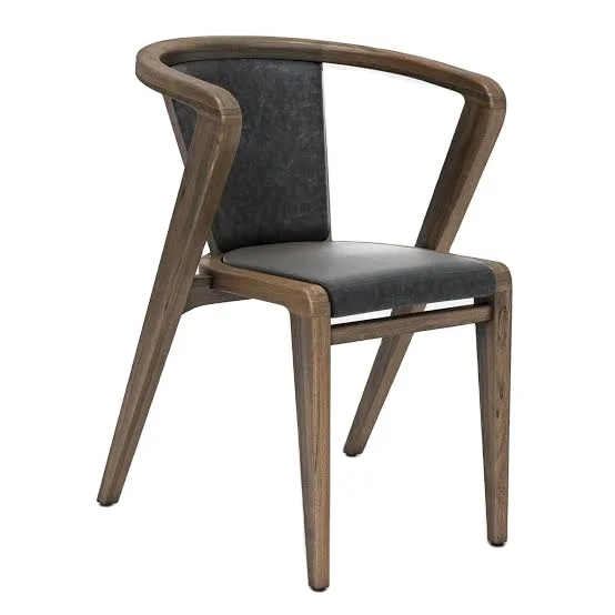 Wholesale High Quality Modern Luxury Vintage Chair Furniture Living Room Solid Wood Relaxing Chair With Leather