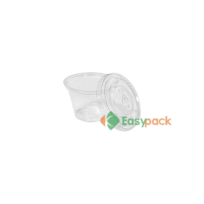 1 oz Disposable plastic sauce cups takeaway packaging containers with lids