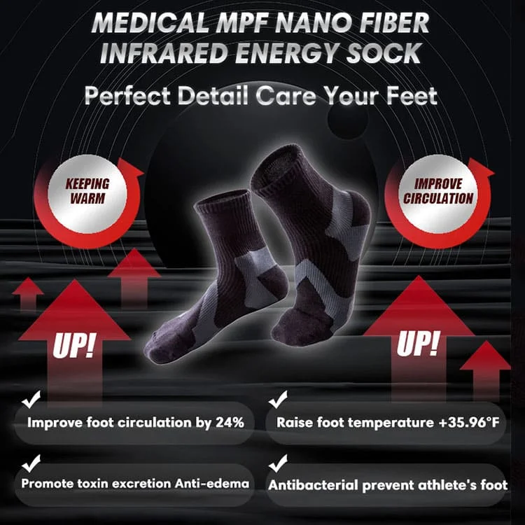 Экстра-подушка инфракрасная нить облегчение боли кровообращение нановолокно терапия отек ноги дальнее инфракрасное Функциональные носки до щиколотки