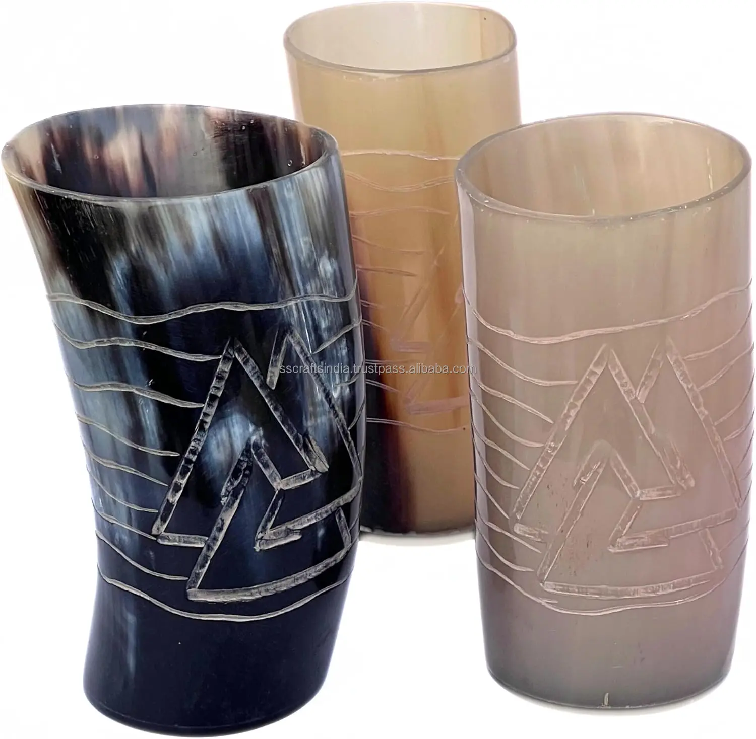 Good quality natural viking drinking horn glass Buffalo horn drinking glass with offer all size food safe Unique design for sale