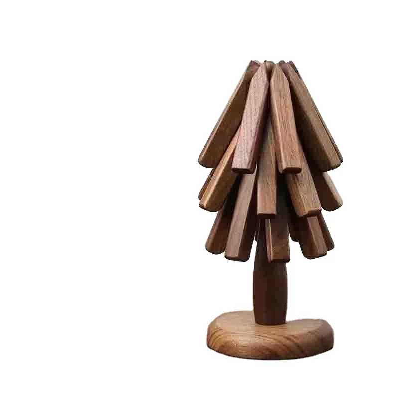 Wooden Trivets for Hot Dishes Tree Shape Trivet Set Coaster for Teapot Hot Pots