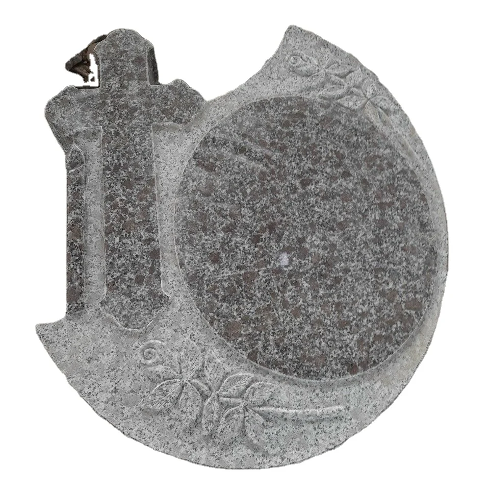 Wholesale Custom Good Quality Japanese Asia Europe Style Black Granite Simple Design Tombstone Headstone Cross