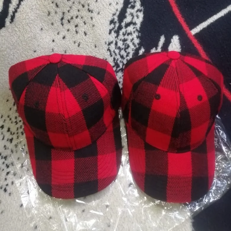 2021 Baseball Cap 6 Panel wool red check Outdoor Sport Hats Cap 6 panel cap baseball hats trucker hats flannel