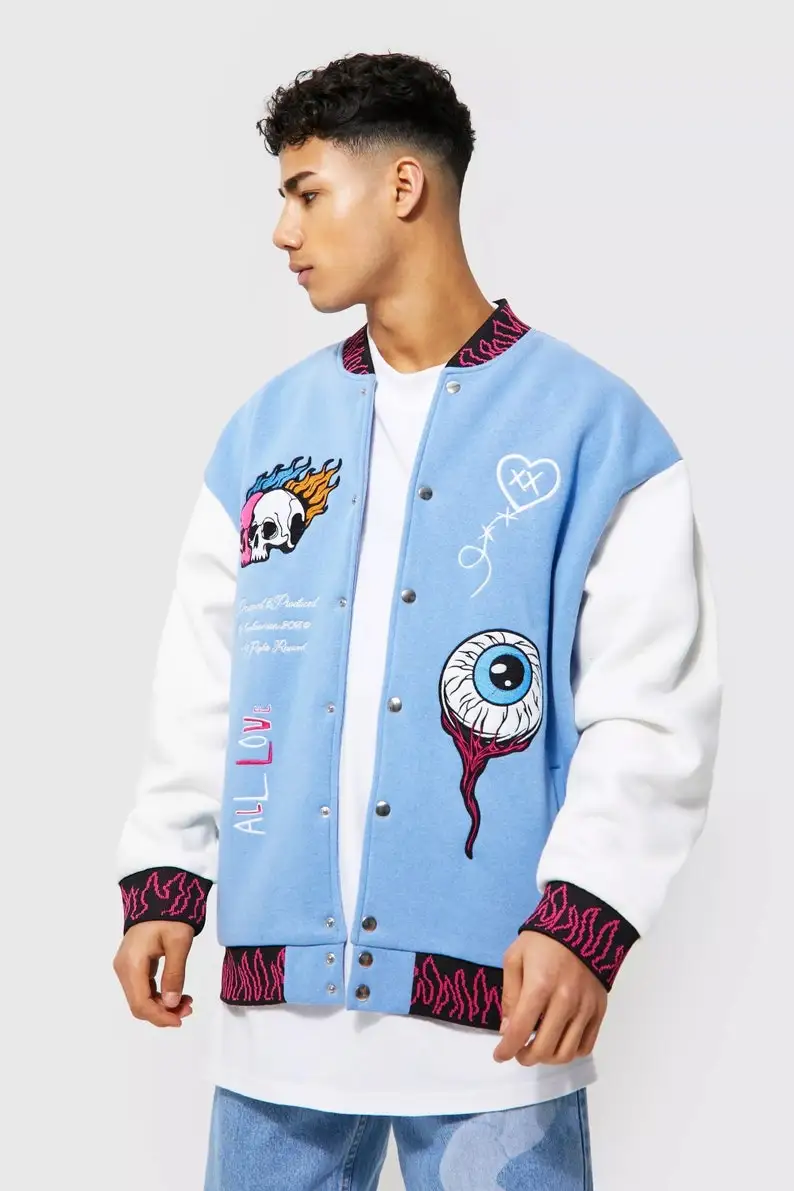 High Quality Custom CHenille Logos Baseball Jackets Wool Leather Letterman Patched Jackets