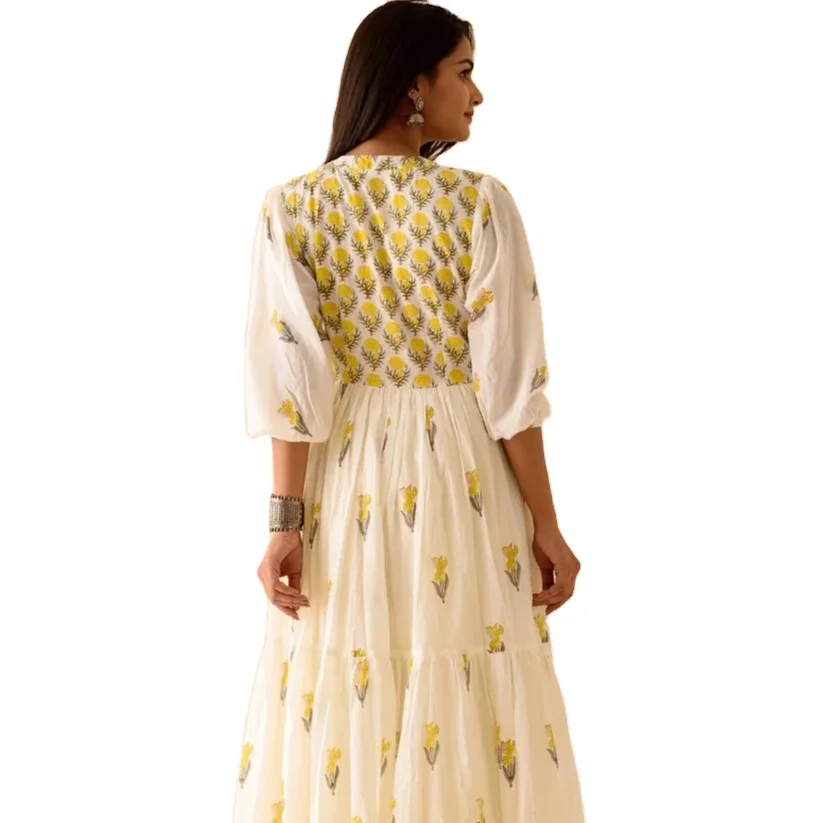 Lemon Lily Maxi Palazzo Set Casual Dress for Womens closed neck Cotton Women Dress from Indian Manufacturer and Exporter