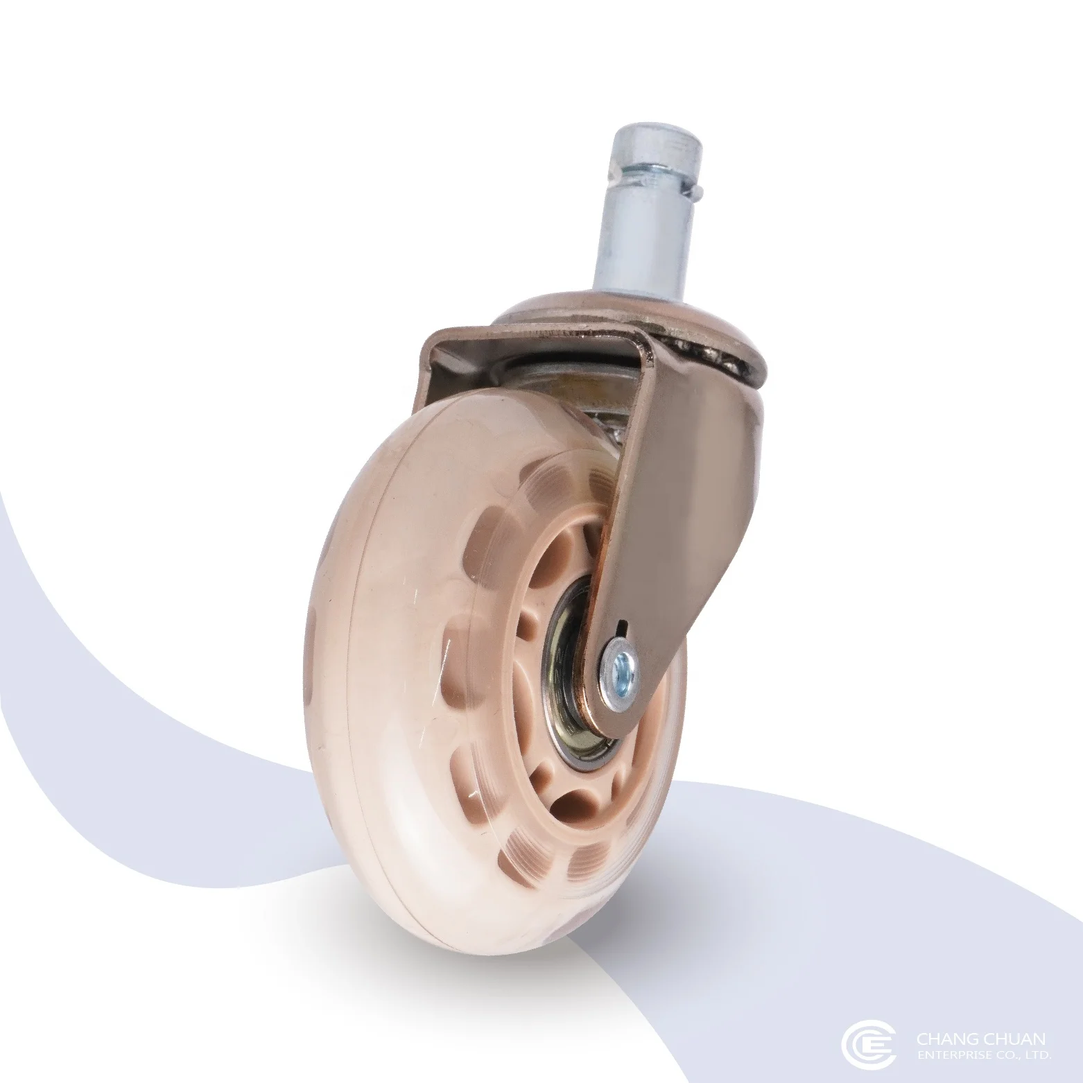 Rose Gold Furniture Bearings PU 65mm Office Racing Chair Caster Wheel