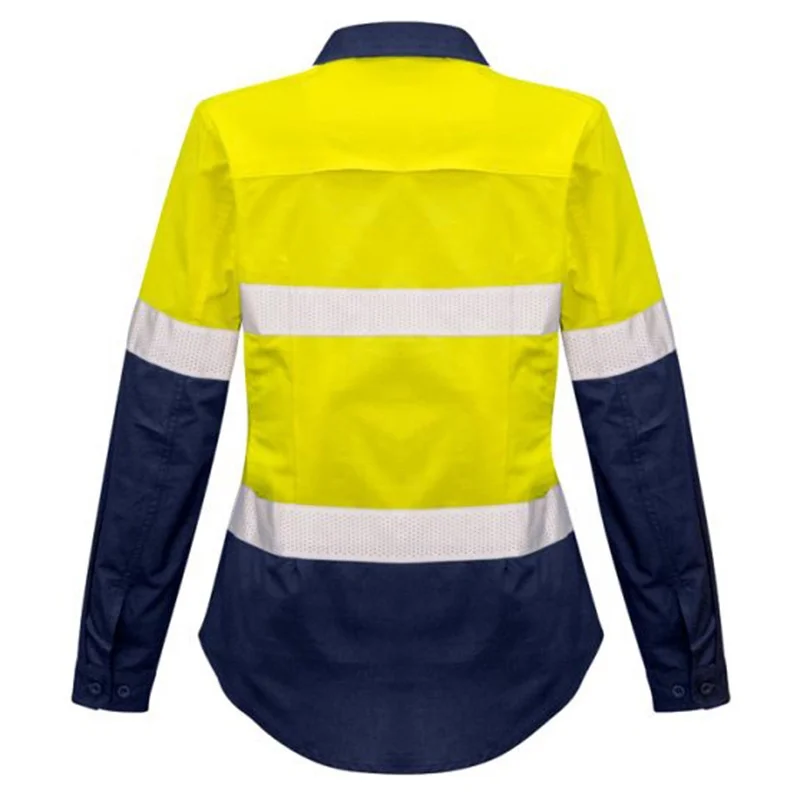 Australian Standard Women Spliced Shirt Rugged Cooling Taped Hi Vis Workwear