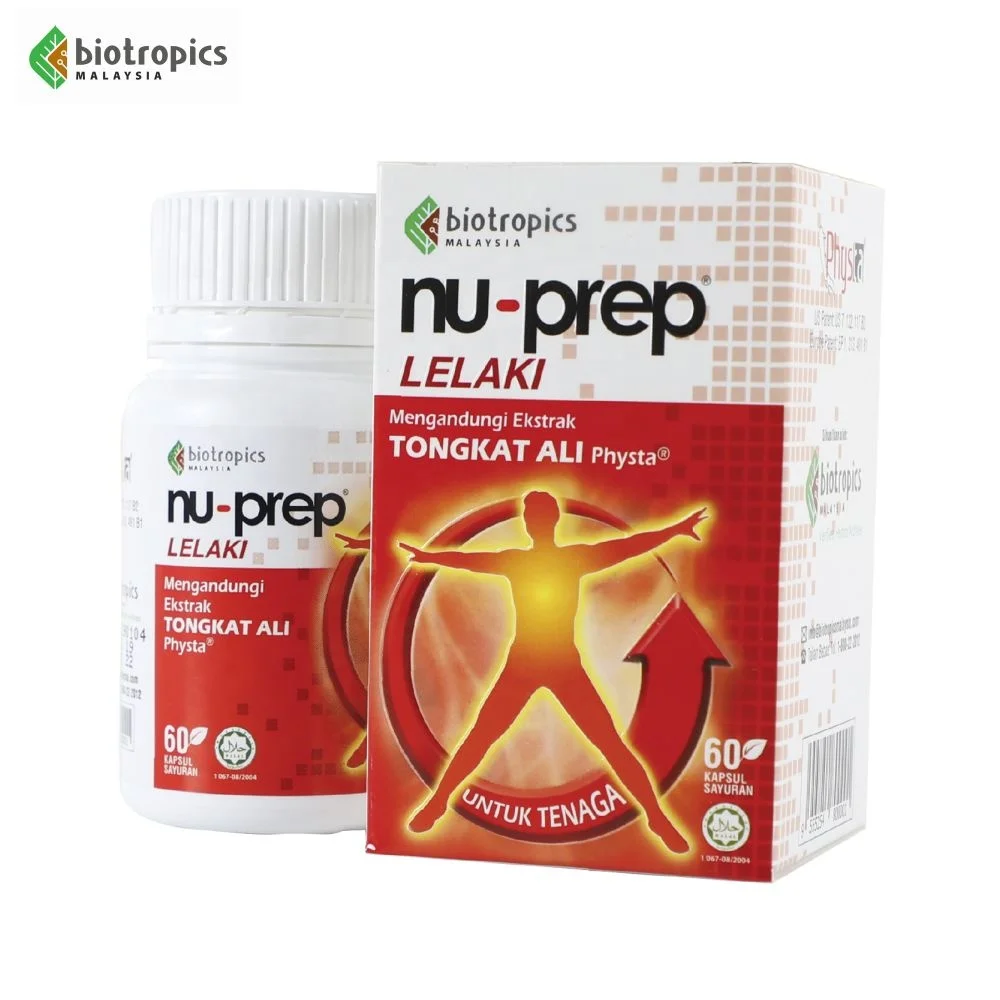 New Original Nu-Prep Brand Pure Malaysian Tongkat Ali Extract 60 Capsules Per Bottle for Male Vitality