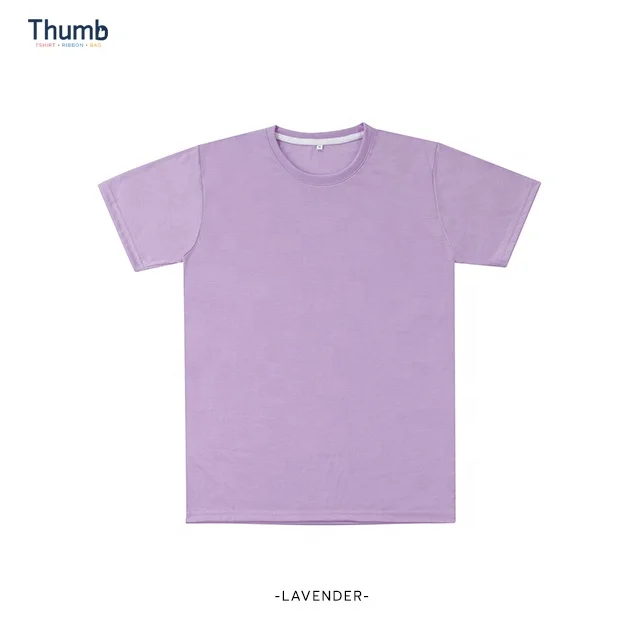Lavender Pastel Plain 100% Polyester Blanks Tshirt for Sublimation Printing Made in Thailand