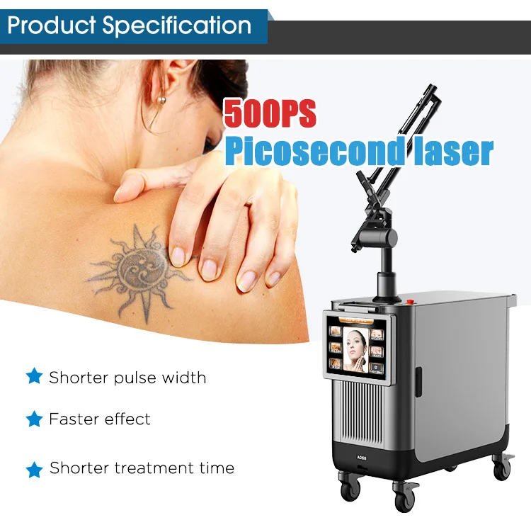 ND-YAG Pico laser tattoo removal machine for tattoo removal ink, pigmention and birth mark removal