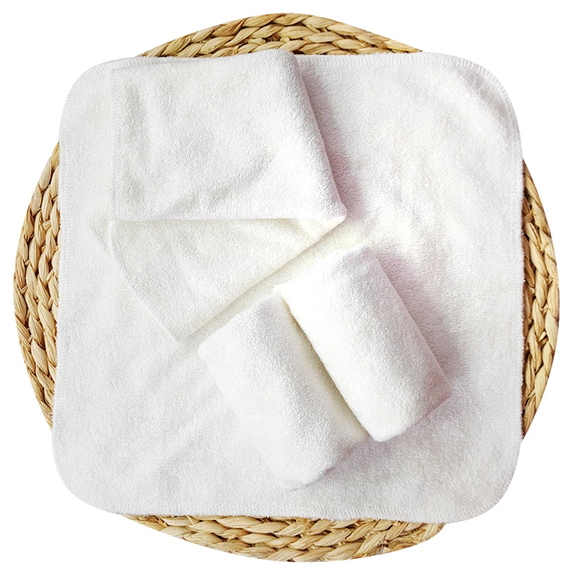 Customized 25cm*25cm organic bamboo Wash Cloth baby wipes drool towel Kid Small Face Towels