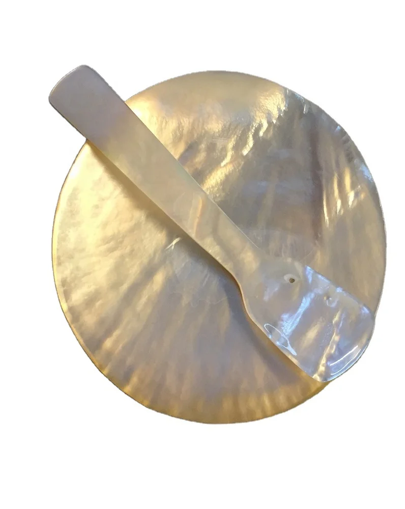 Set of BEST GOLD Pearl Serving Caviar of Gold Mother of Pearl Plate, Caviar Dish, Shell Plate and Spoon from Vietcrafts