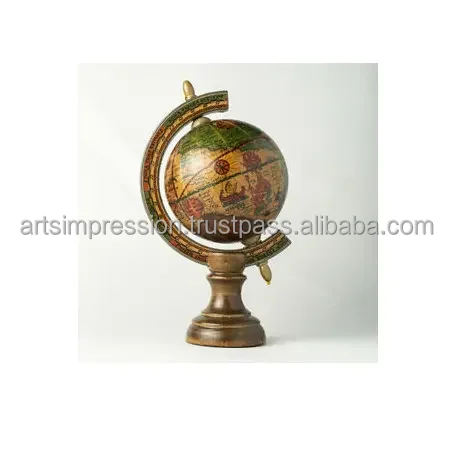 Brass table top Globe beautiful Quality world map globe Office Decorative Globe on black Stand geography and teaching resources