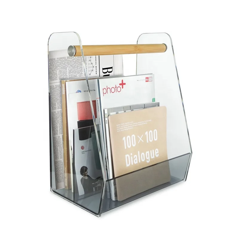 Современная акриловая подставка для магазинов с бамбуковой