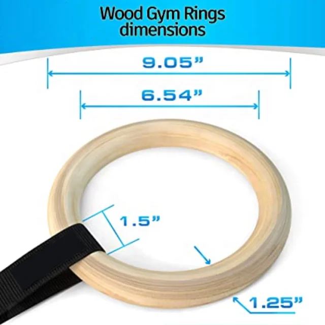 Деревянные гимнастические кольца для спортзала