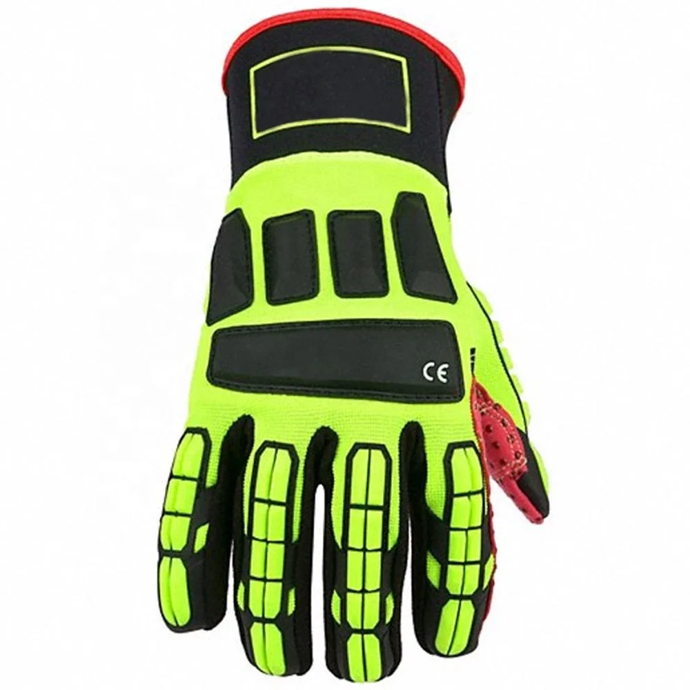 Heavy Duty Reinforced Palm Anti Slip Cut Resistant Protective Rubber Mechanic Safety Working Rope Gloves