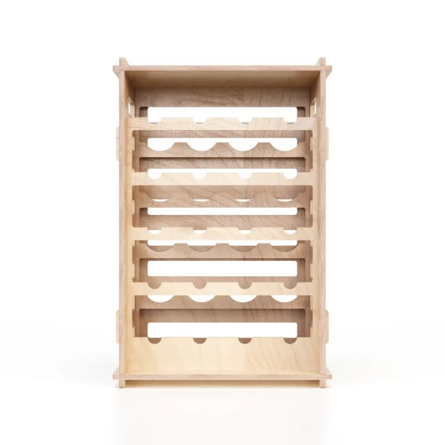 Top Quality Free Standing Wooden Display Wine Rack 20 Wine Bottles Display Stand for Winery and Retail Shop