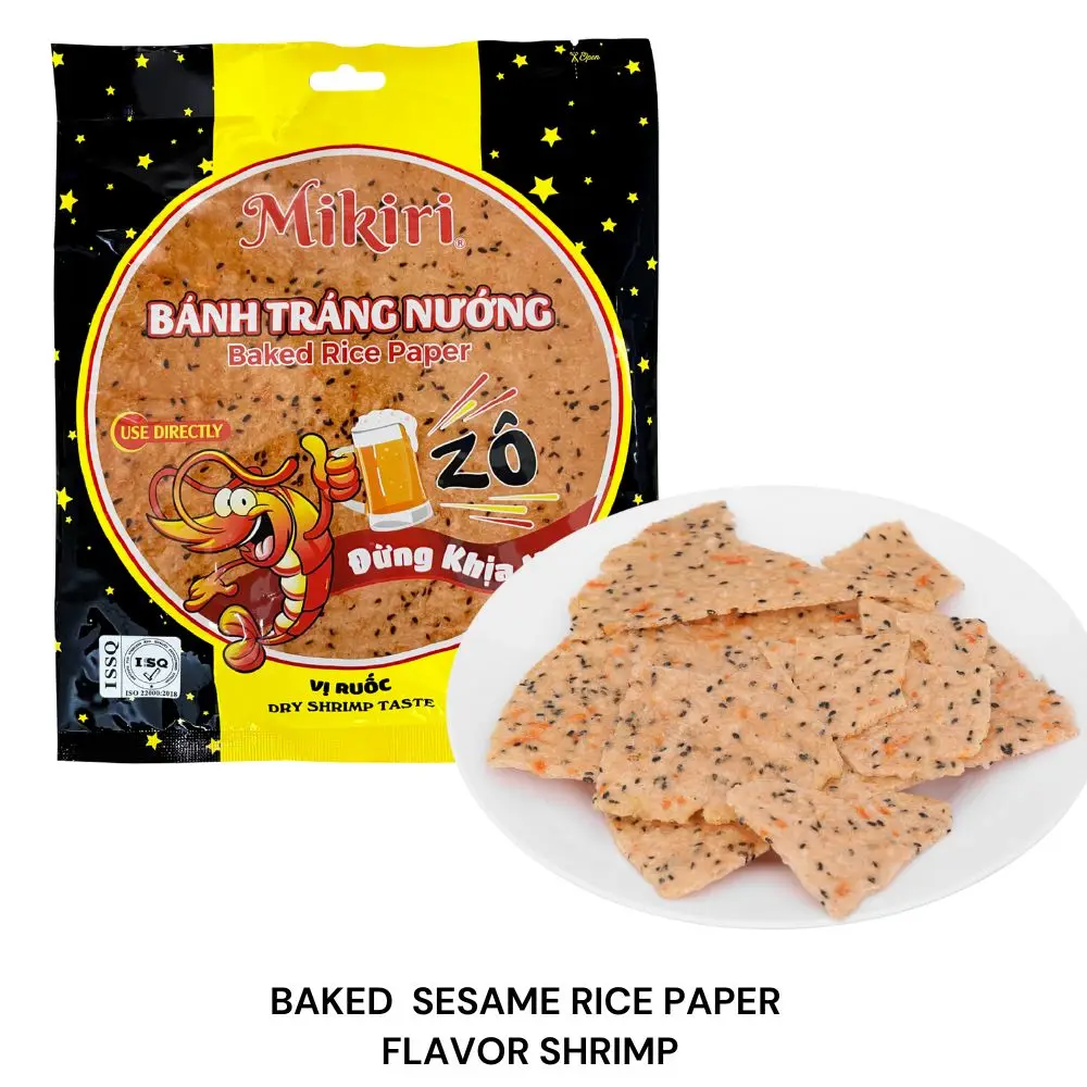 Simple Fast Food Shrimp Snack Organic Snack Baked Sesame Rice Paper Mix Shrimp Packing 2 Pieces Bag Use after unpacking