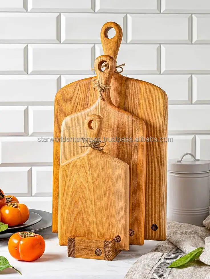 Handcrafted Super Solid Wood Chopping Block Rustic Kitchen Wooden Boards with Large Surface for Cutting Vegetables and Meat