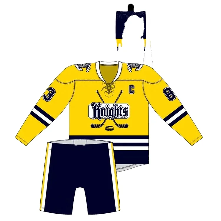 Custom High Quality college ice hockey Uniforms double sided fully sublimation print gum patches 100% poly team hockey Jerseys