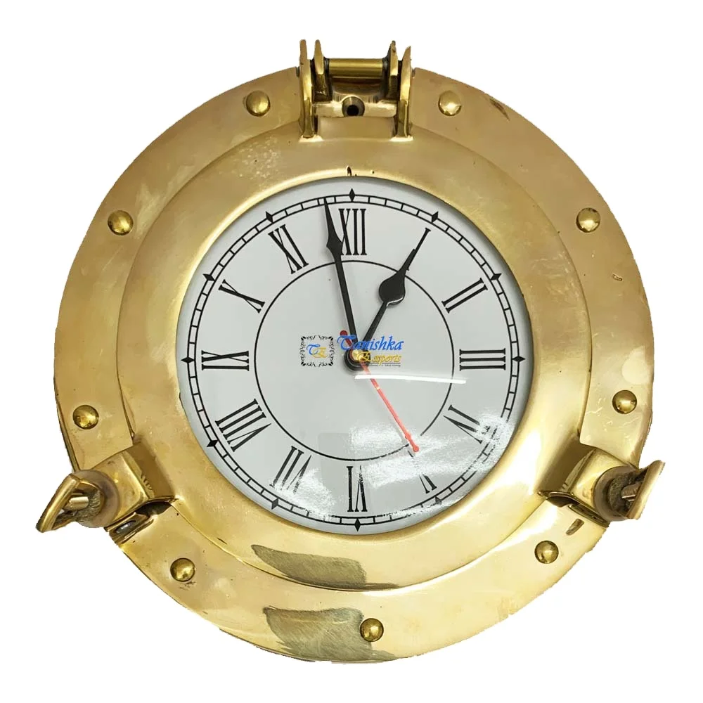 Vintage Navigation Maritime Brass Ship Porthole Clock Window Home Wall Hanging Clock Nautical Ship Home Decorative Gift Clock