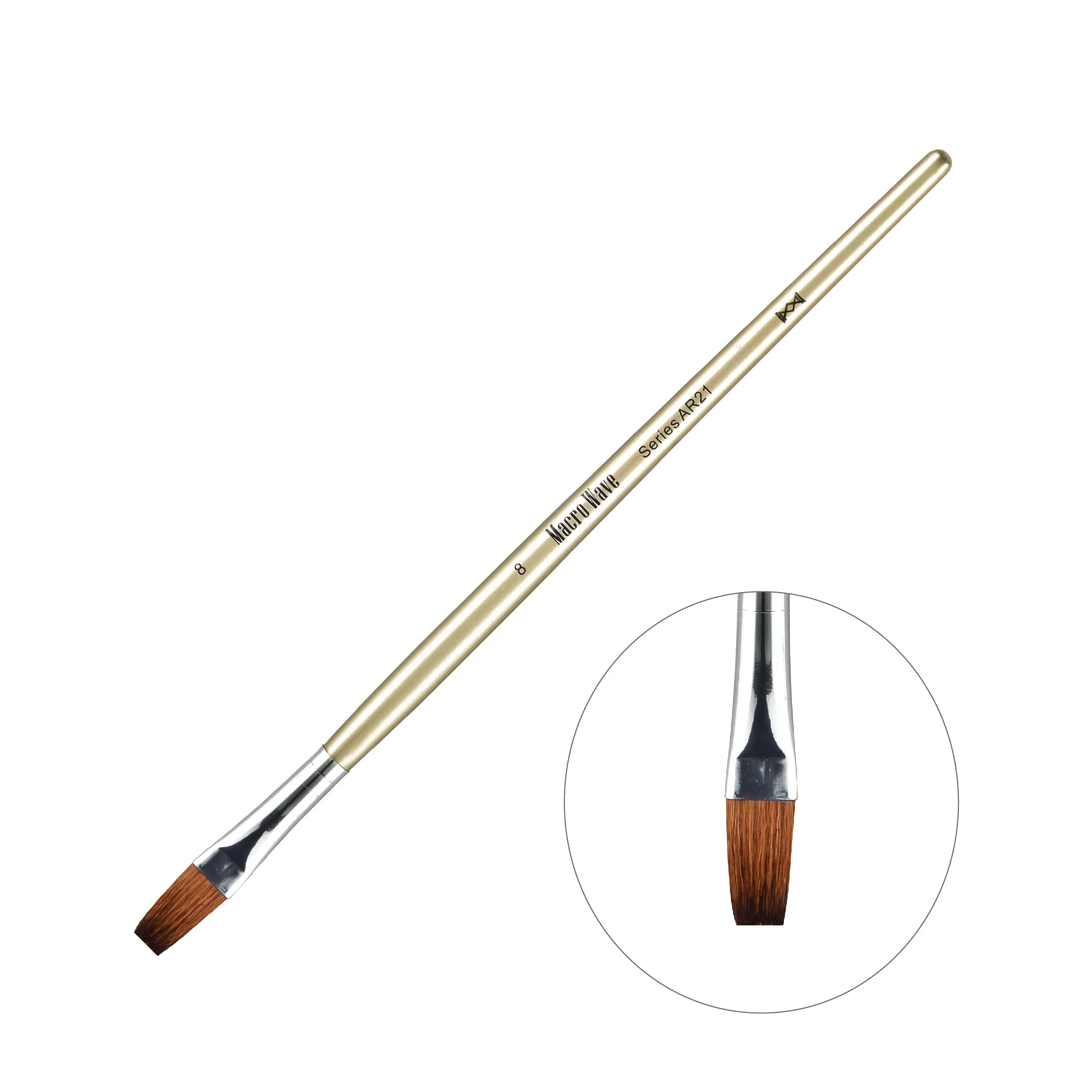 Professional Watercolor Brush With Goat Hair And Golden Varnish Wooden Handle
