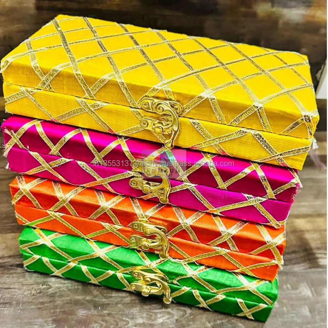 Indian Rajasthani Handmade Fashionable Brocade Box Mehndi Nikah Favor Jewelry Box Bollywood Party House warming