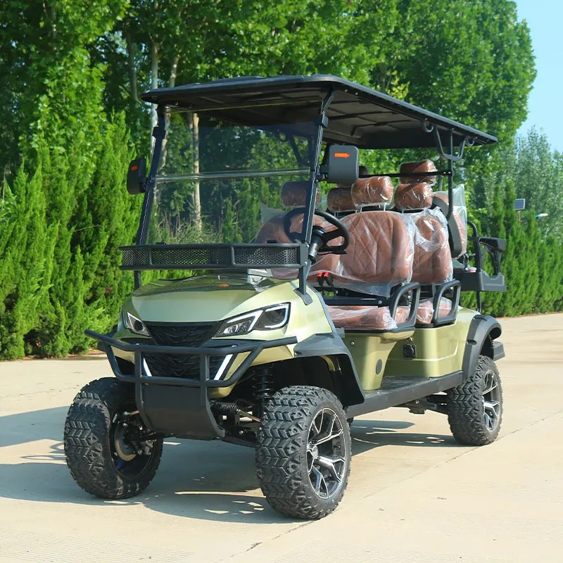 OEM Factory Wholesale Good Price Golf Cart 4+2 Seater 6 Seats Electric Car Motor Electric Golf Cart for Sale