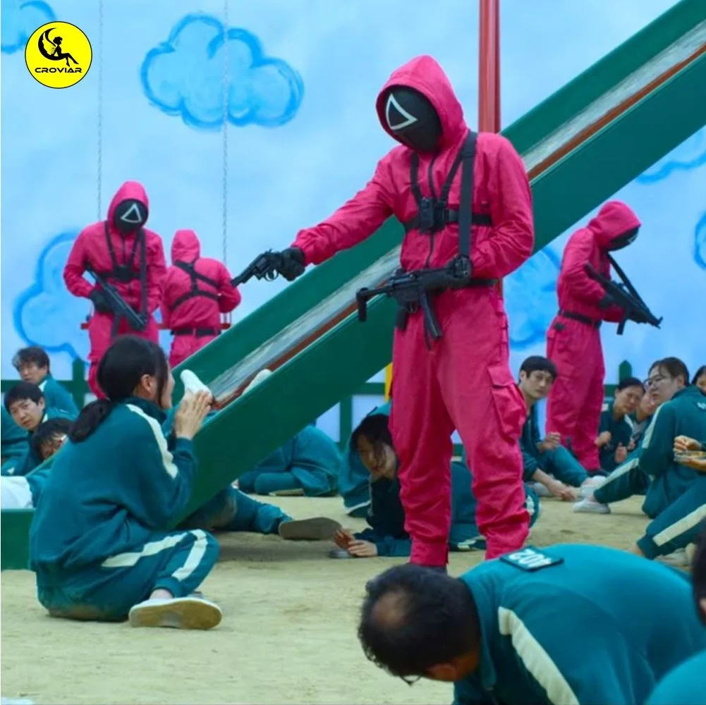 Halloween original Squid game executor costume red costume Carnival with belt cosplay costume