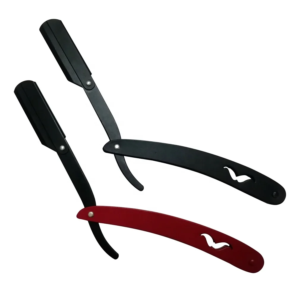 Усы ручка Профессиональная парикмахерская бритва из нержавеющей стали Сменное лезвие с прямым краем бритвенные станки для UD-RZ-0051