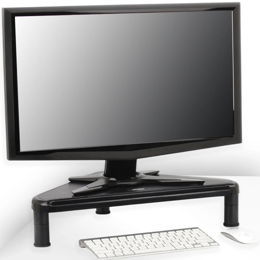 Customizable ABS Corner Computer Monitor Stand in Black