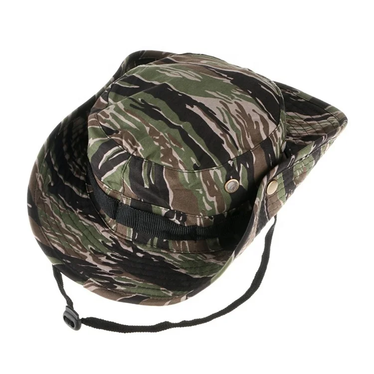 Camouflage BONNIE Hat Sniper Hidden Jungle Sports Fishing Ripstop Combat Wide Brim Bucket Hat Camping Hiking Head Wear