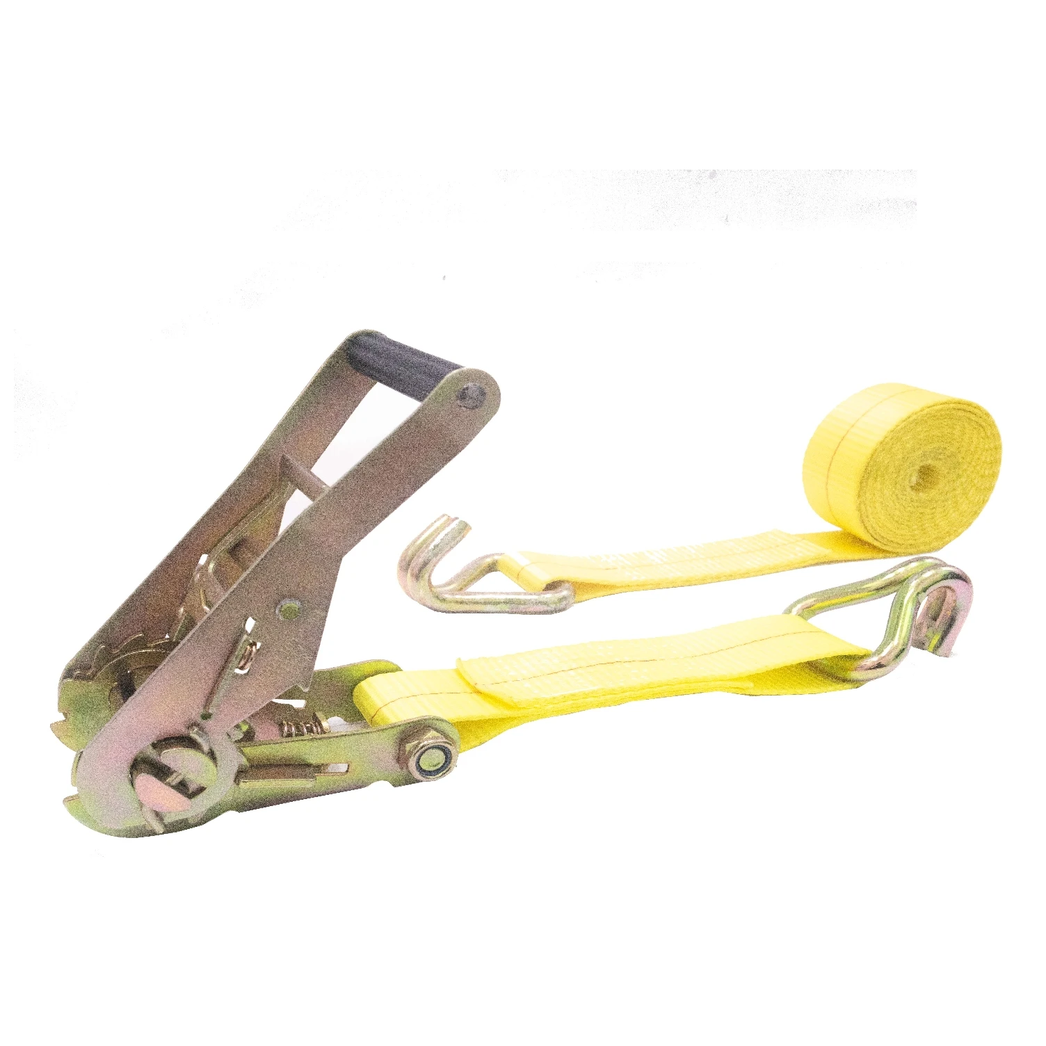 50 mm Yellow Ratchet Tie Down Strap for Heavy Duty Cargo Lashing Belts Lifting Sling -  Customized Length