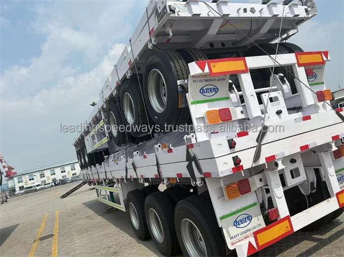 Flatbed semi trailer pan trailer 70ton color 40foot trailer for container cheap price for sale in Zambia