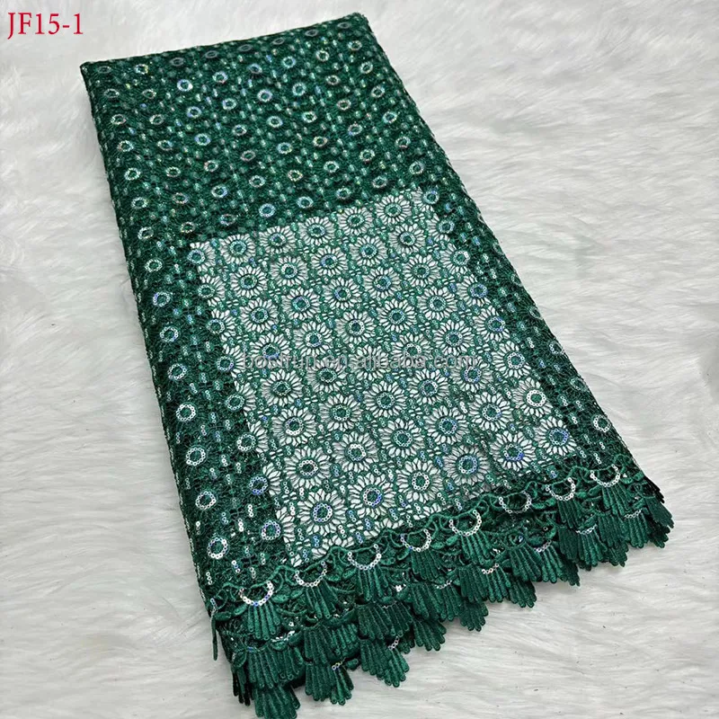 JF15  cotton guipure african lace fabric 5 yards high quality 2024 for nigeria party