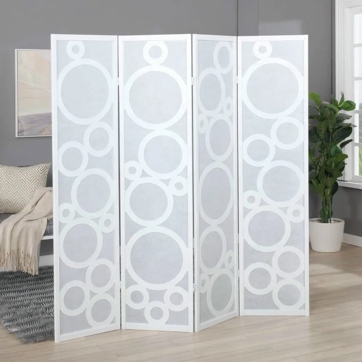 Vietnam Pine Wood Frame Movable Folding Screen Room Divider Nonwoven