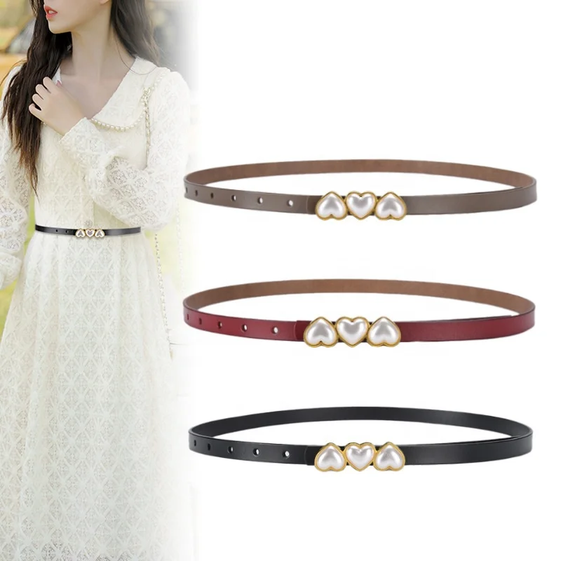 Fashion  luxury thin belt muti color leather belt design ladies belt high-end