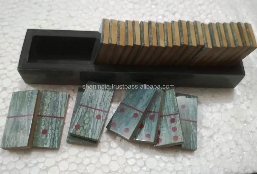 Modern Wood Resin 28 chips and Tray Domino Games for Kids and Adults