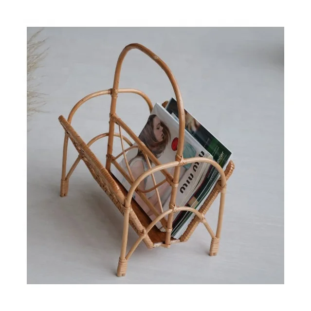  Top selling handicraft rattan magazine holder office storage for home