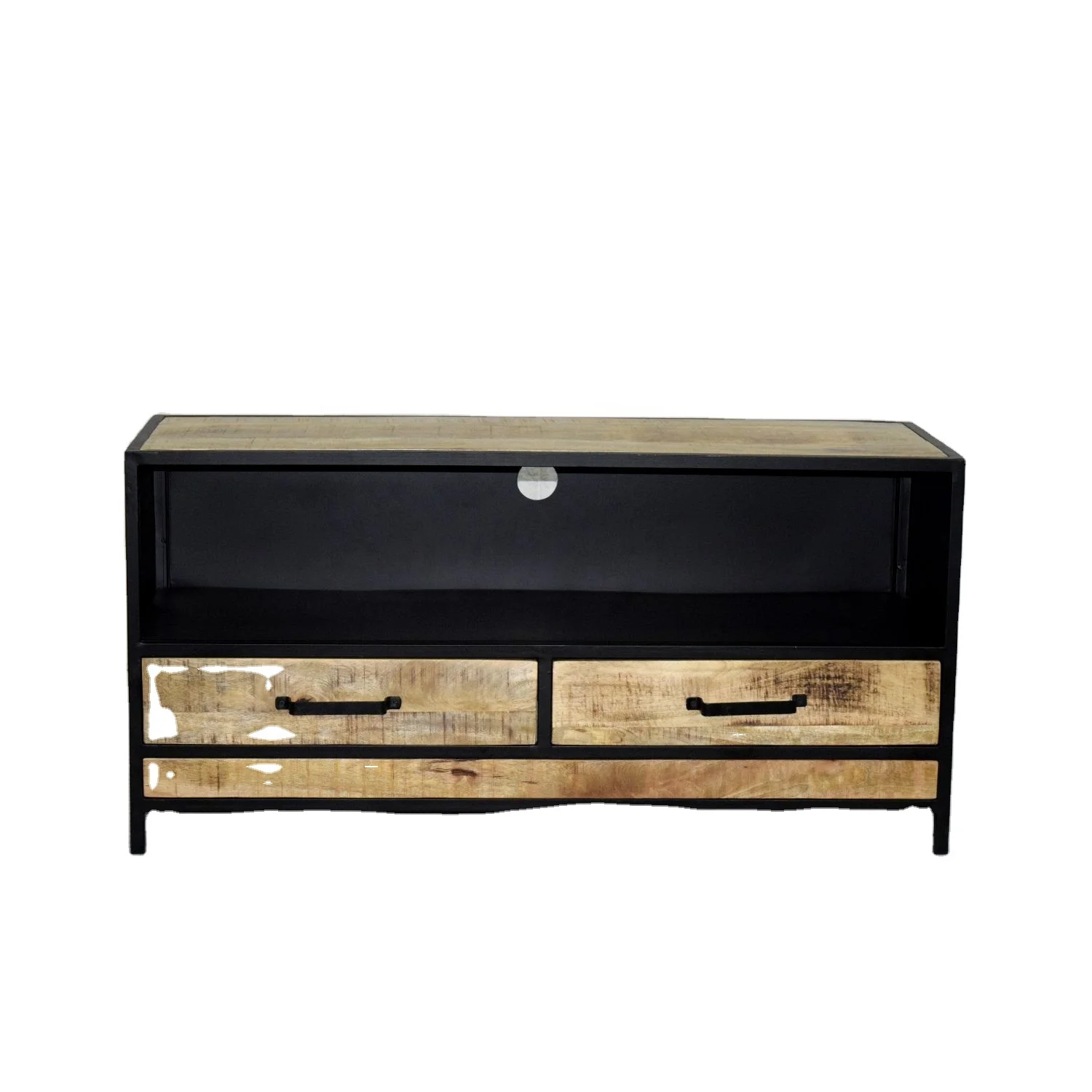 Latest Industrial Modern Iron Metal Wood Drawer Living Room Villa Apartment Entertainment Tv Stand Unit Cabinet