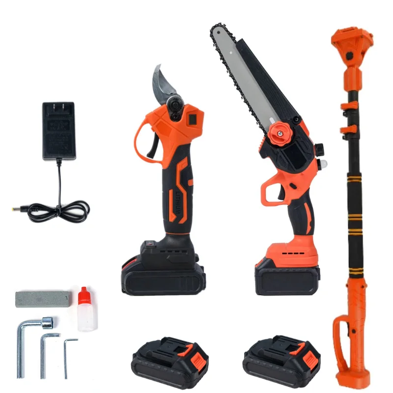Cordless Lithium-Powered Tree Branch Pruner Electric Garden Cutting Scissors Telescopic Pole Industrial Grade Plastic Coated OEM
