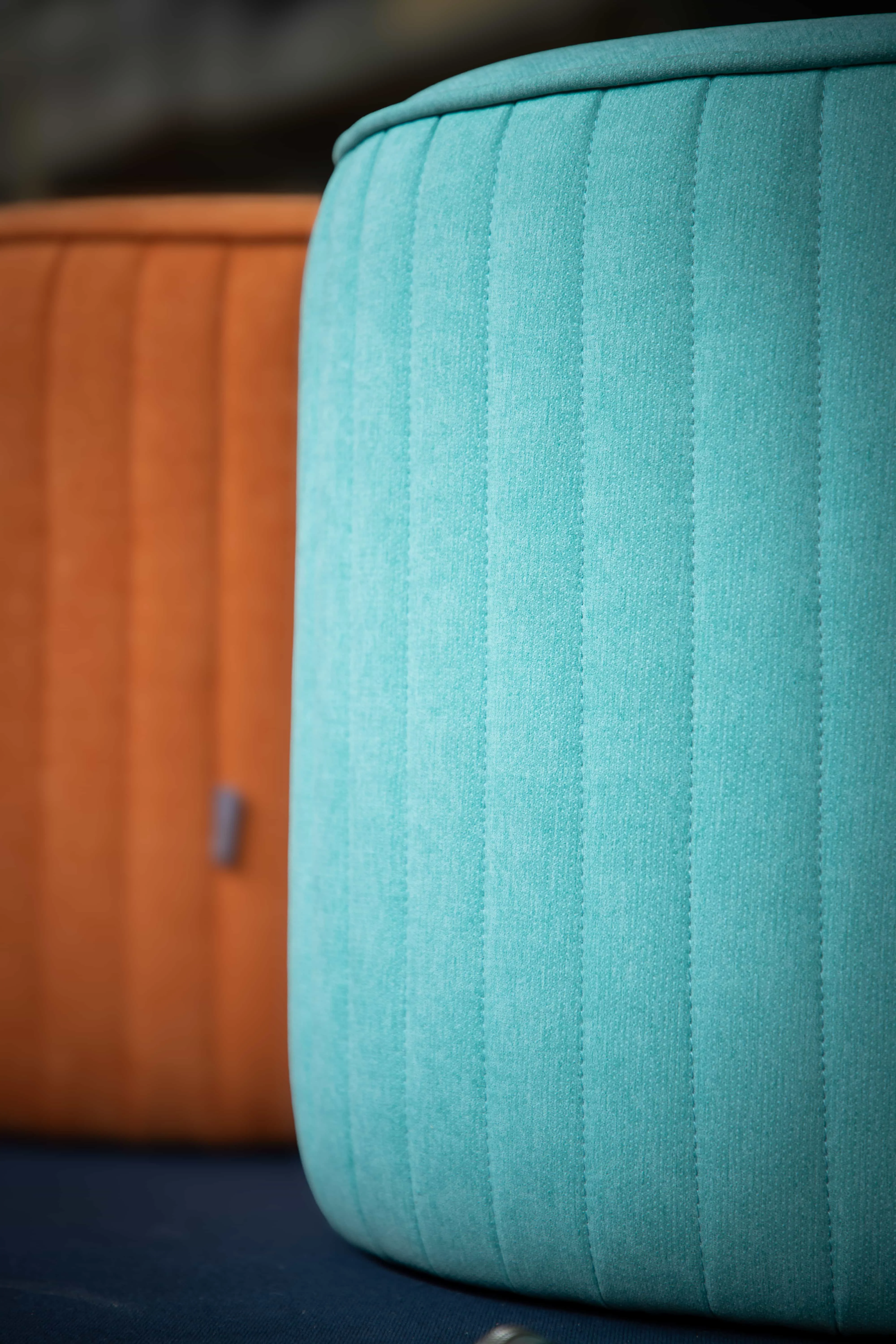 Ottoman Chair Fabric Cover Nylon Glide Interior Furniture Style Round Shape  Pouf Ottoman Verti Vietnam Export Standard