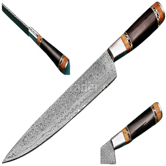 Рукоятка ножа шеф-повара из дамасской стали ручной работы материал лист