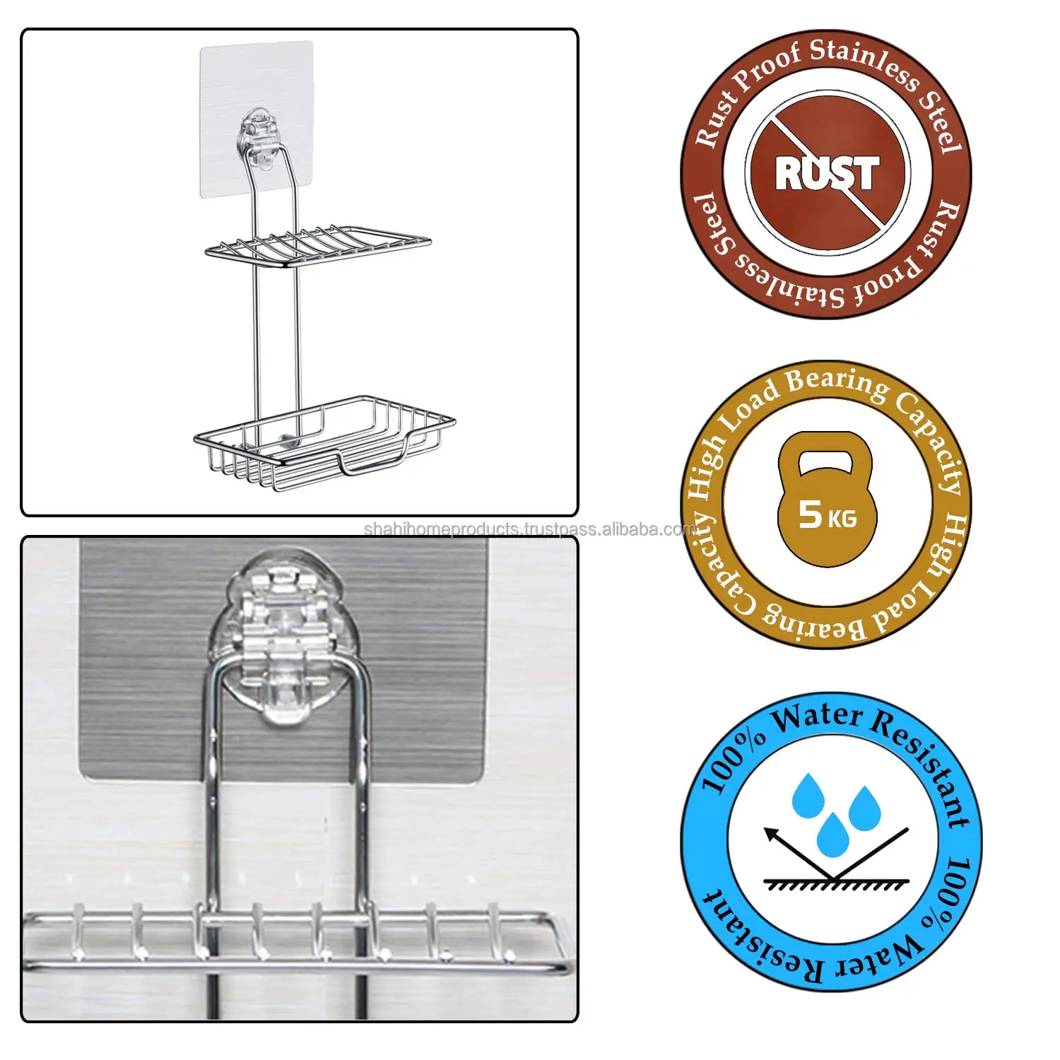 Double Soap Stand Stainless Steel bathroom soap stand hot sale product