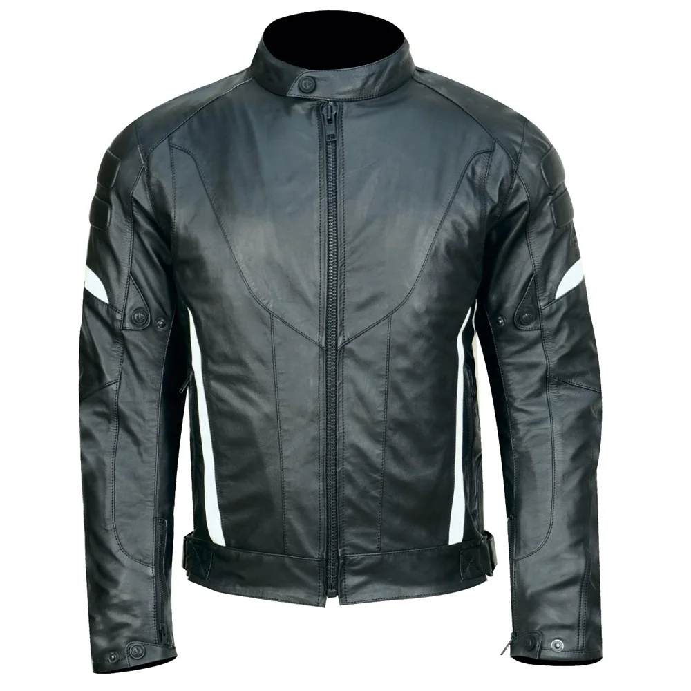 Black Leather Jacket Men - Black Real Lambskin Mens Motorcycle Fashion Biker Leather Jacket