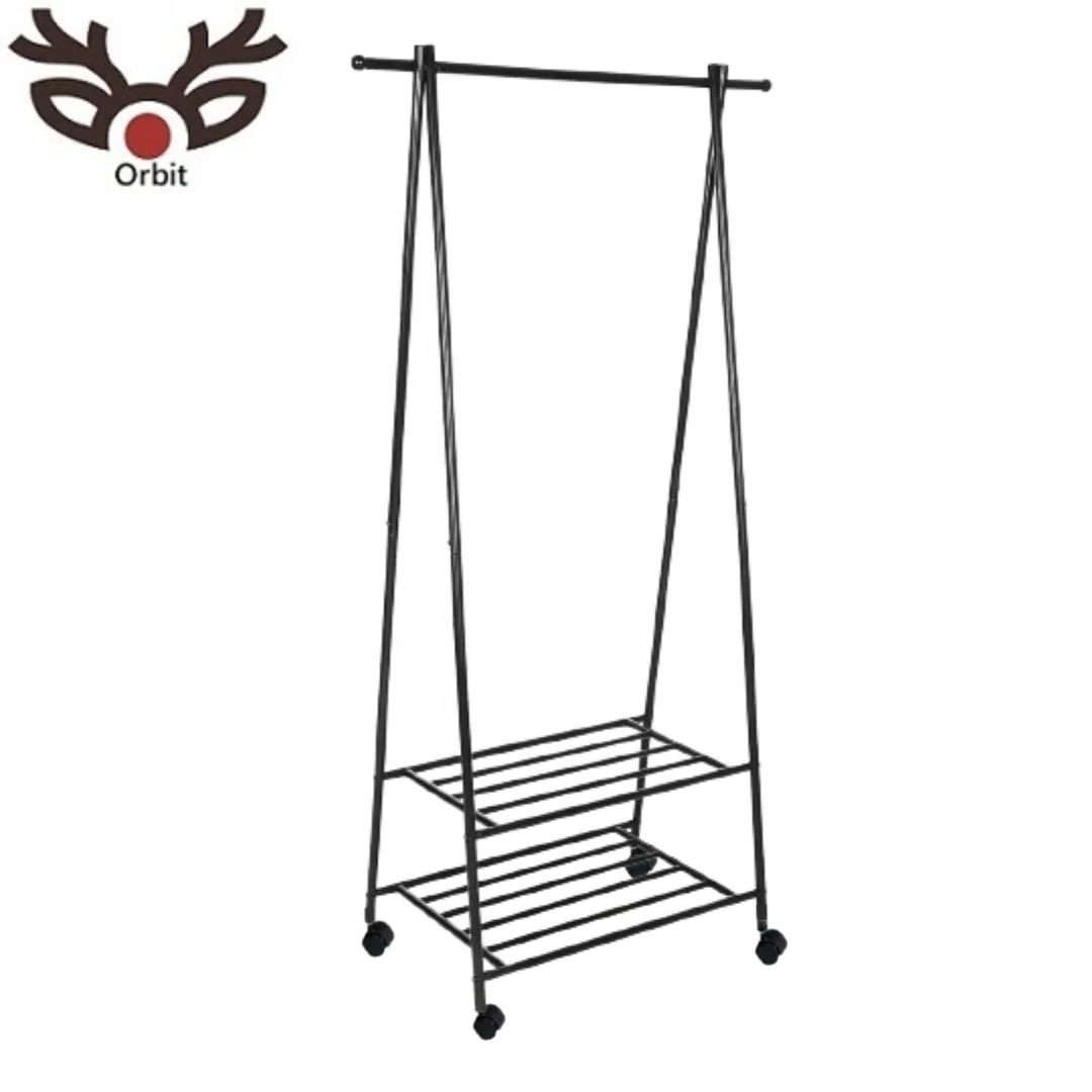 Metal Clothes Rack With Wheels Coat Stand Garment Rack Display Racks Shelf