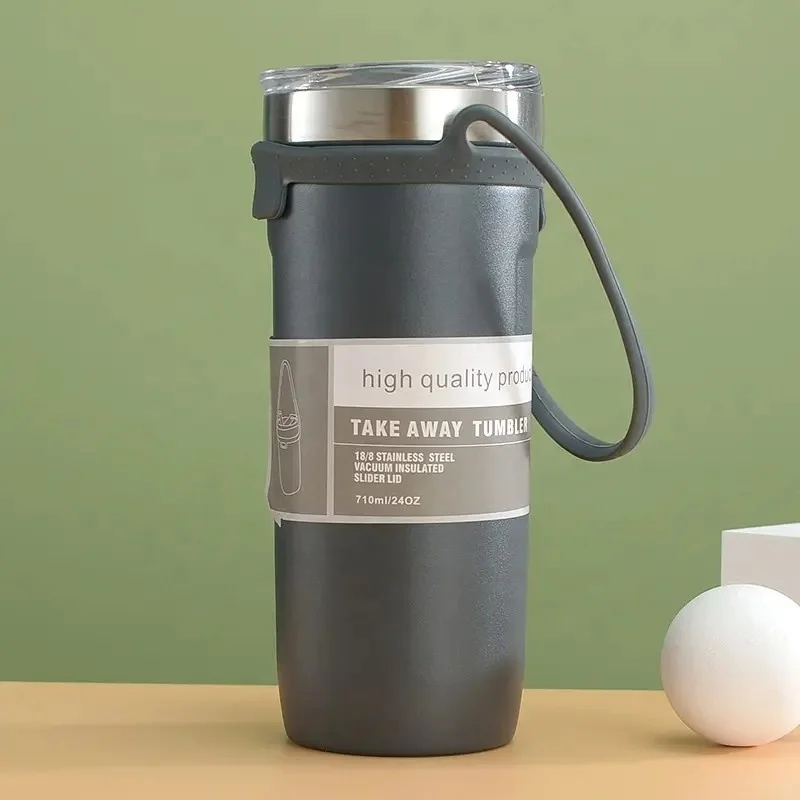 Wholesale Stainless Steel Vacuum Flasks & Thermoses Travel Coffee Cup With Silicone Cup Sleeve