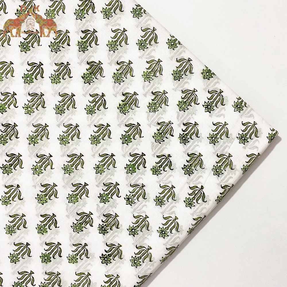 Latest Collection Indian Floral hand block print high quality beautiful fabric wholesale summer cotton dress fabric light weight